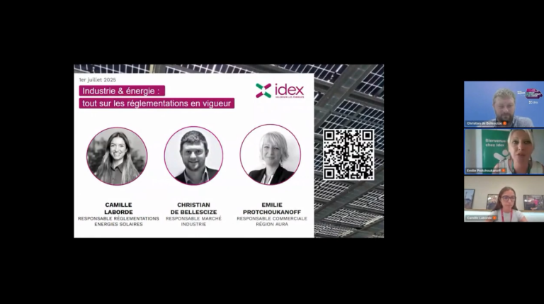 Webinaire Idex - Industrie & Energie : tout sur les réglementations en vigueur